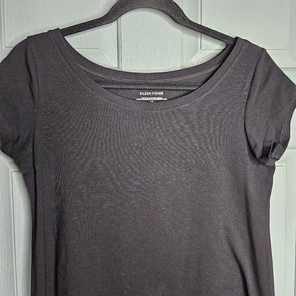 Eileen Fisher traceable organic cotton dress, size women's medium, black